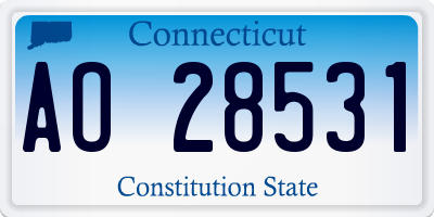 CT license plate AO28531
