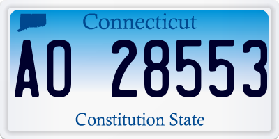 CT license plate AO28553