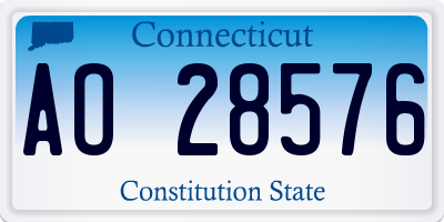 CT license plate AO28576
