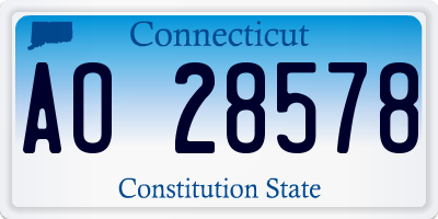 CT license plate AO28578