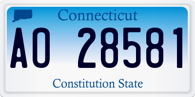 CT license plate AO28581