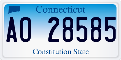 CT license plate AO28585