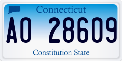 CT license plate AO28609