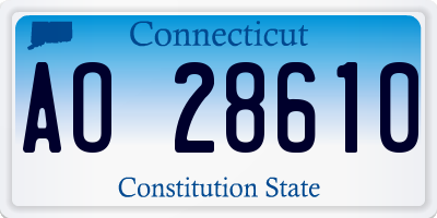 CT license plate AO28610