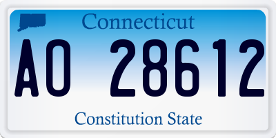 CT license plate AO28612