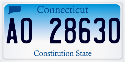 CT license plate AO28630
