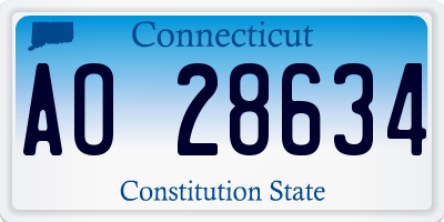 CT license plate AO28634
