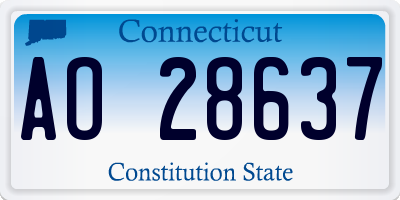 CT license plate AO28637