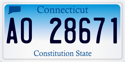 CT license plate AO28671