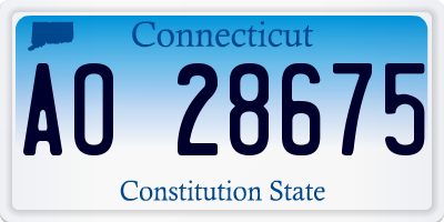 CT license plate AO28675