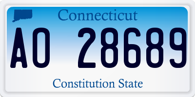 CT license plate AO28689