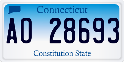 CT license plate AO28693