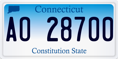 CT license plate AO28700