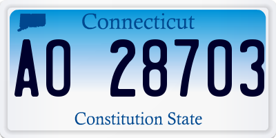 CT license plate AO28703