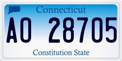 CT license plate AO28705