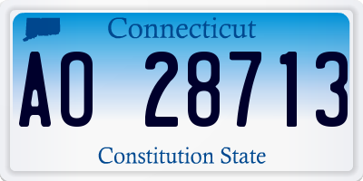 CT license plate AO28713