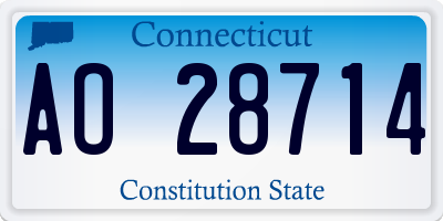 CT license plate AO28714