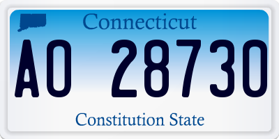 CT license plate AO28730