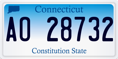 CT license plate AO28732