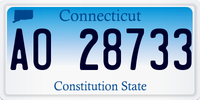 CT license plate AO28733