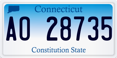 CT license plate AO28735