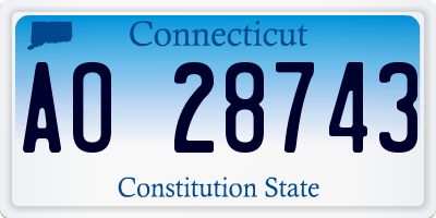 CT license plate AO28743