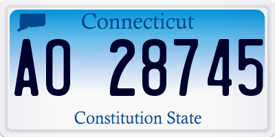 CT license plate AO28745