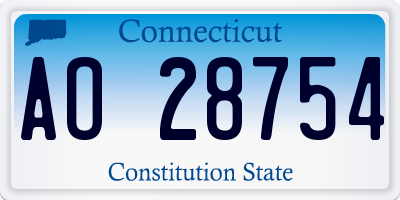 CT license plate AO28754