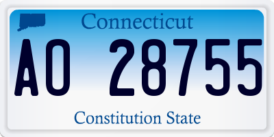 CT license plate AO28755