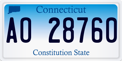CT license plate AO28760