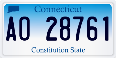 CT license plate AO28761