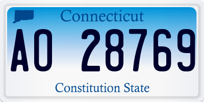 CT license plate AO28769