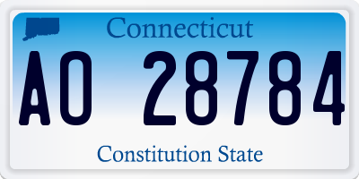 CT license plate AO28784