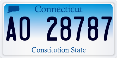 CT license plate AO28787