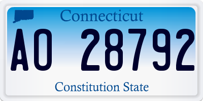 CT license plate AO28792