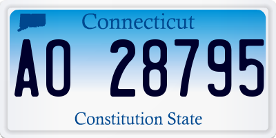 CT license plate AO28795