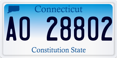 CT license plate AO28802
