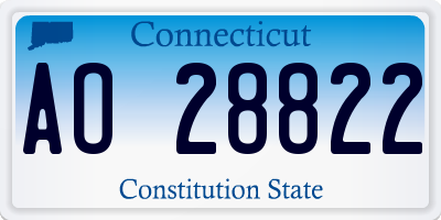 CT license plate AO28822
