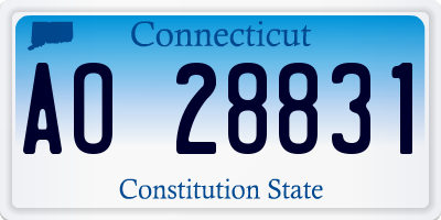 CT license plate AO28831