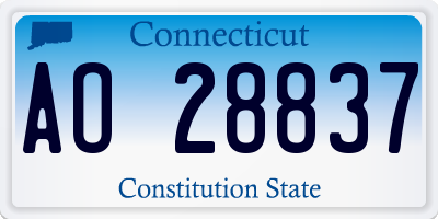 CT license plate AO28837