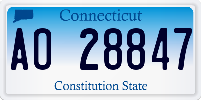 CT license plate AO28847