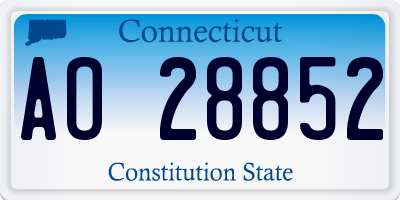 CT license plate AO28852