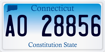 CT license plate AO28856