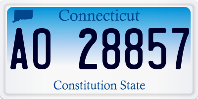 CT license plate AO28857