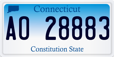 CT license plate AO28883