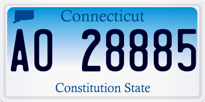 CT license plate AO28885