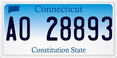 CT license plate AO28893