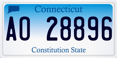 CT license plate AO28896