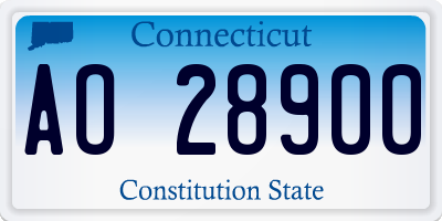 CT license plate AO28900
