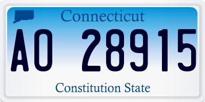 CT license plate AO28915